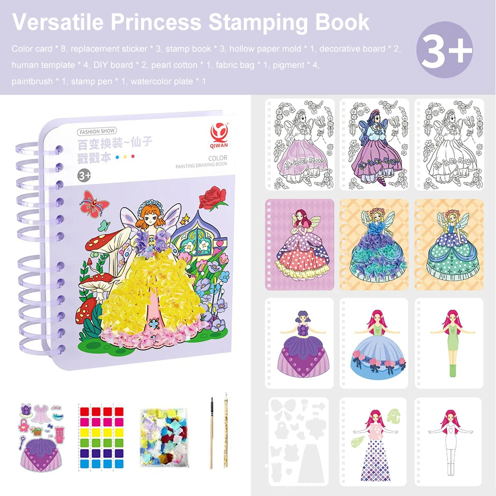 3Pcs Fantasy Princess E Kid Toy Fashion Drawing Creative Poke Art Book For Girls  Ages 8-12, Puzzle Puncture Painting With Princess Board Stickers, Kids Art  Education Book, Art Diy Craft Kit Gifts