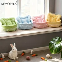 Nid de princesse lapin moelleux, lit en peluche douce avec bords en dentelle, literie confortable pour petits animaux de compagnie, Hamsters, cochons d'inde, 1 pièce 4