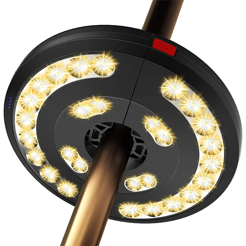 patio umbrella lights 28LED Patio Umbrella Light Outdoor 3 Mode Camping Light Night Tent Patio Garden Emergency With Auto-Adjustable Clamp