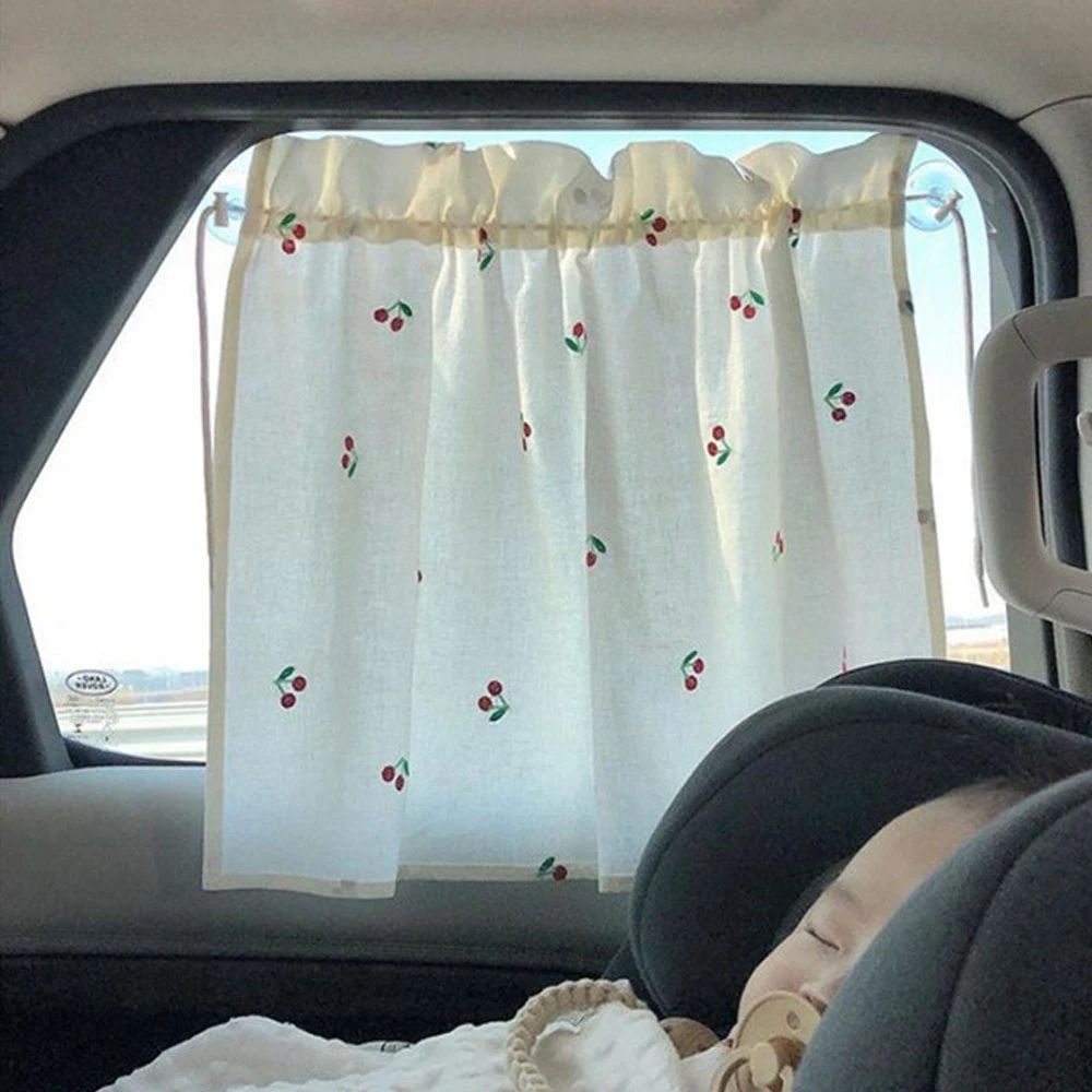 

Ins Stijl Kawaii Baby Auto Gordijn Geborduurde Kinderen Zonwering Zonnescherm Gordijn Uv Bescherming Voor Kid