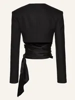 VGH الصلبة التخسيس تقسم زر معطف للنساء جولة الرقبة طويلة الأكمام خليط الدانتيل يصل الحد الأدنى معاطف الإناث موضة جديدة 1