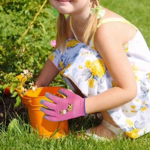 Garden Work Gloves Gardening Gloves Kids Durable Waterproof Non-Slip Children Safety Yard Work Portable Garden Supplies