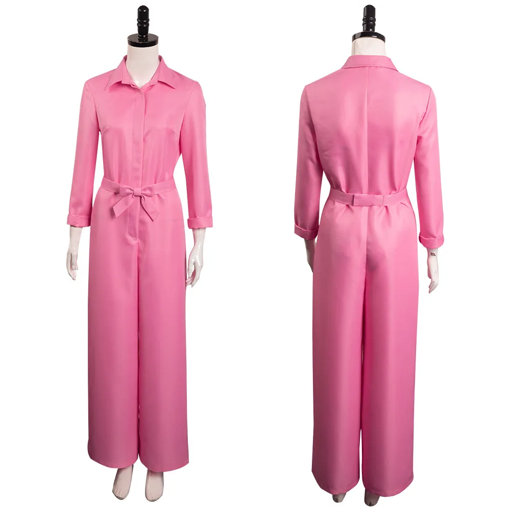 

Barbier Margot Movie Cosplay Pink Jumpsuit Women Costume Outfits Girls Adult Halloween Carnival Party Disguise RolePlay Suit