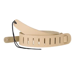 Multicolor Genuine Leather Adjustable Guitar Strap (Yellow)