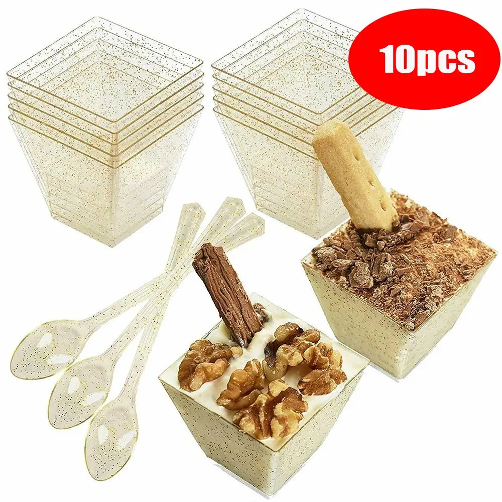 50/60/90ML Disposable Dessert Cup Plastic Dessert Ice Cream Cup 10/30/50pcs Home Festival Wedding Party Supplies plastic cups dessert cups plastic dessert cups