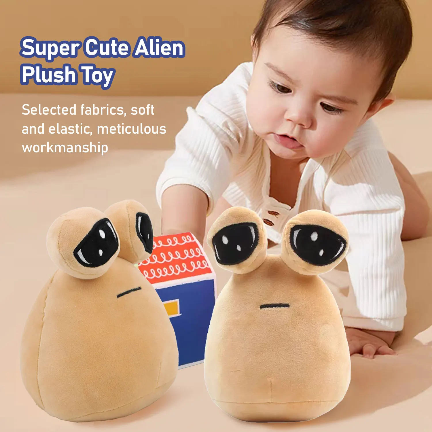 22CM Alien Pou Plush Toy Furtiburb Emotional Alien Plush Toy Pou Plush Big Eyed Sadness Do You Understand? plush toys