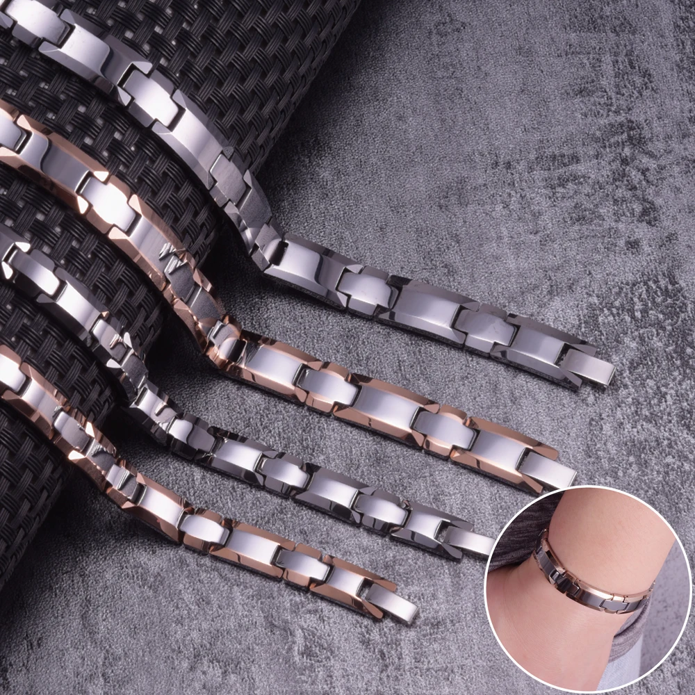 Ikuinen Fashion Tungsten Bracelet For Men Women Anti-scratch Health Energy Bracelet Hematite Magnetic Bracelet Men Jewelry
