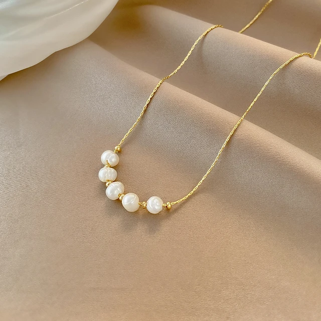 Europe and the United States popular light luxury baroque wind natural pearl necklace, stylish women's necklace temperament K