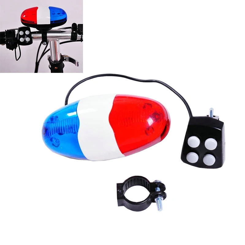 

LED Bicycle Bell Bicycle Horn Bike Call LED Bike Police Light Electronic Loud Siren Kid Accessories Bike Scooter MTB