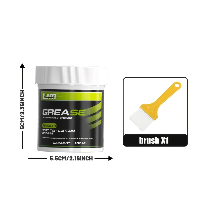 Car door grease Hinge and track maintenance paste Sunroof/track lubrication Anti-stick and noise cancellation with brush