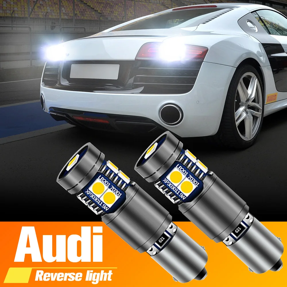 2Pcs Led Backup Light Blub Reverse Lamp H21W Bay9S 64136 Canbus Nessun Errore Per Audi R8 2007-2015