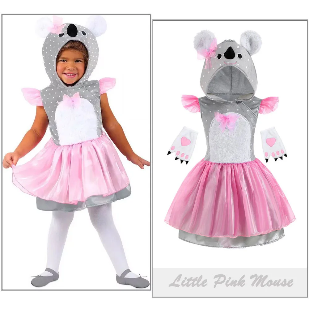 

Girl Pink Kaola Dress Halloween Cosplay Costumes Cute Kids Animal Party Dress Up Set for Carnival Festival Dress Up Set Outfits