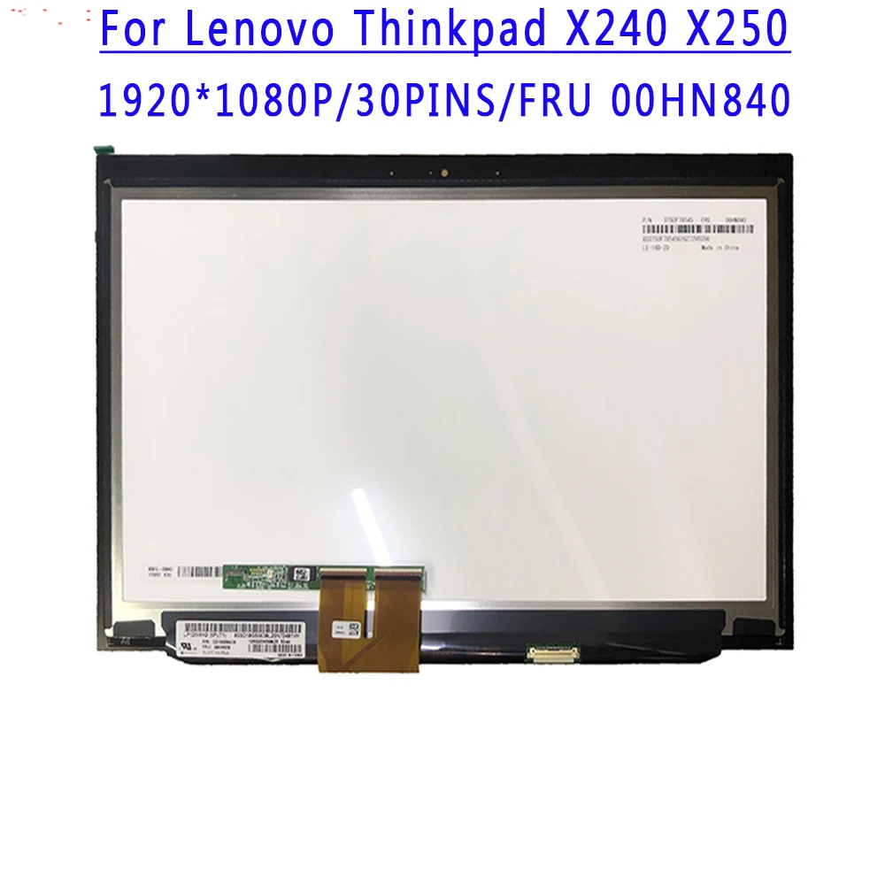 Fru 00 Hn840 Hd Lp125Wh2-Spt1 & P/N Sd10G56630 Fru 00 Hn839 Fhd Lp125Wf2-Spb2 Per Lenovo Thinkpad X240 X240S X250 Touch Assembly