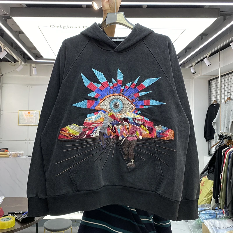 Hip Hop Heavy Fabric Embroidery HOUSE OF ERRORS Hoodie Men Women Best  Quality Pullover Washed Loose Fleece ASK Hooded Techwear - AliExpress