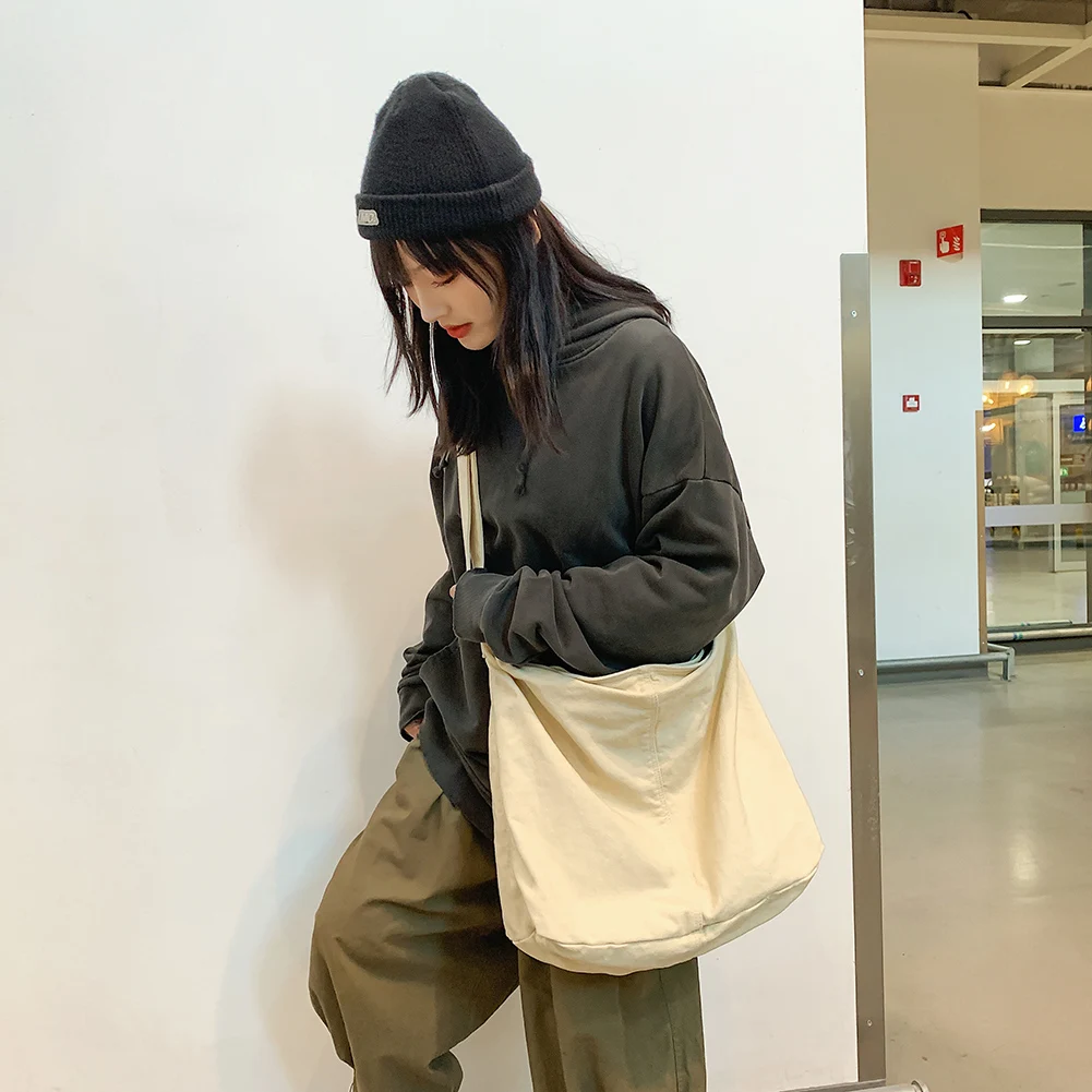 Japanese Harajuku Women Shoulder Bag Solid Color Retro Crossbody