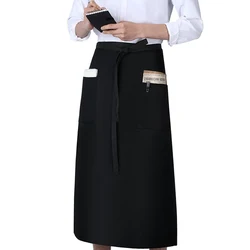 Professional Unisex Half - Body Apron for Hospitality and Culinary Use (Black)
