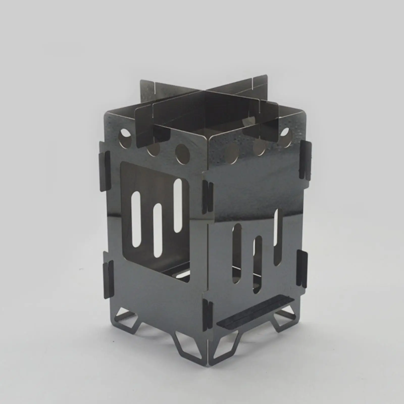 Portable Camping Wood Stove Folding Titanium Fire Pit Sturdy Alcohol for Cooking Pot 4