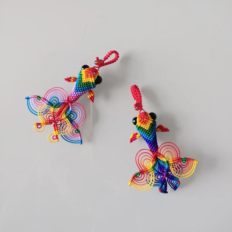 

Китайские узлы искусство ткачество красочные трехмерные Фотоэлементы Радуга Рыба соответствует красоте