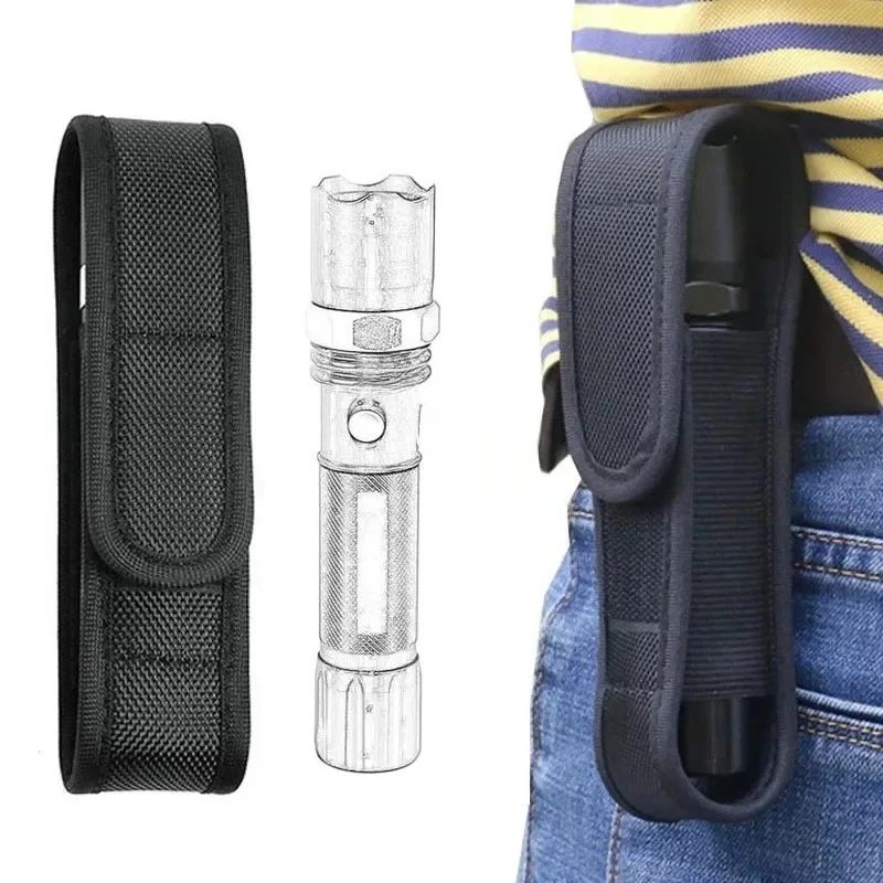 Tactical Molle Flashlight Molle Pouch LED Torch Holster Waist Bag Outdoor Camping Hunting Accessories Folding Knife Pack 1 PC