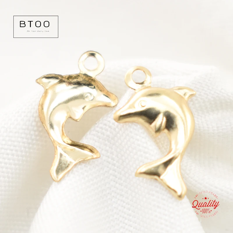 1/20 14K Yellow Gold Filled(14KGF) Dolphin Charm Gold Pendant for