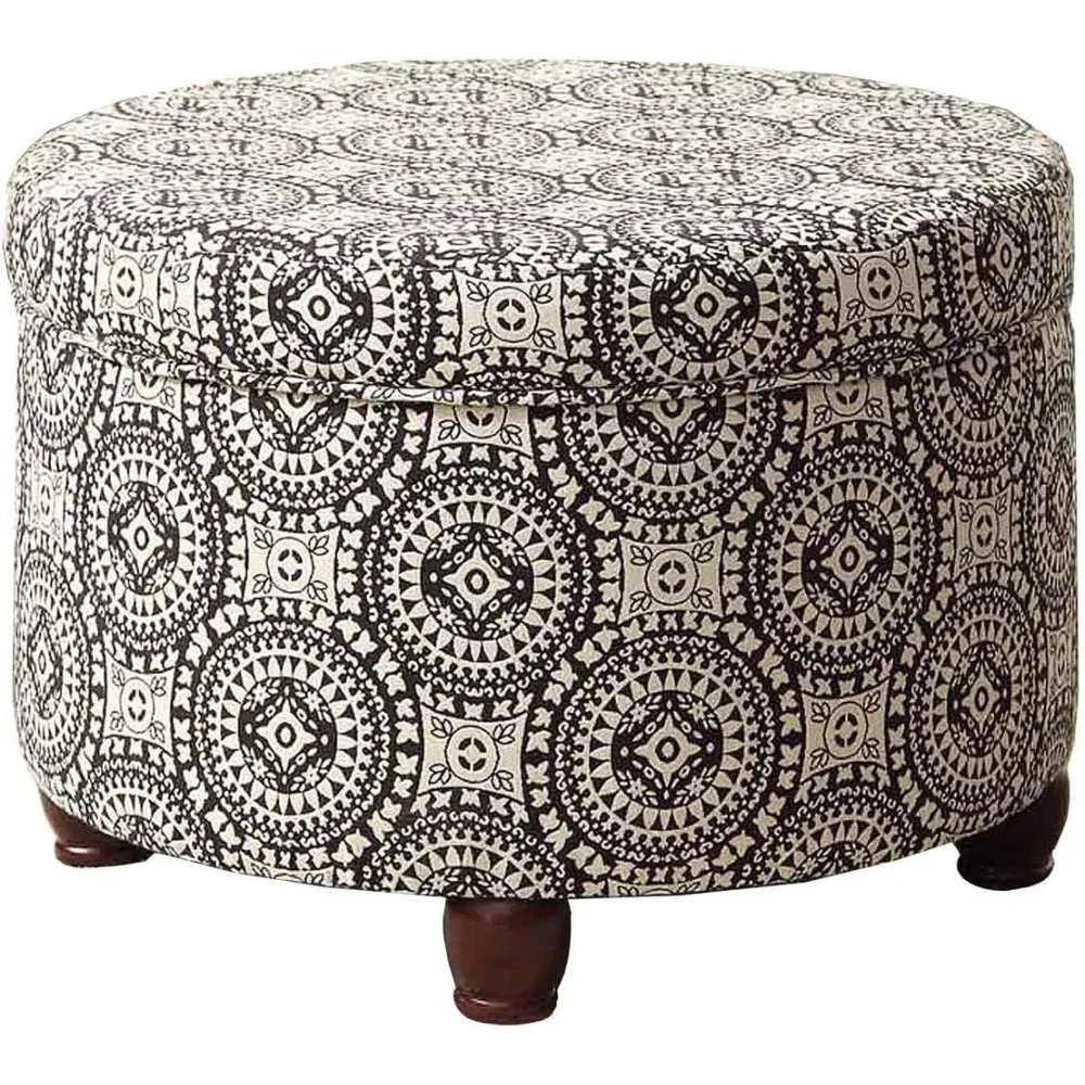 Step Stool Upholstered Round Storage Ottoman | Ottoman With Storage for Living Room & Bedroom Free Shipping Furniture Home