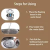 Big Capacity Stainless Steel Dog Floating Bowl, No Spill Anti-Splash Dog Water Dispenser, Non-Slip Dog Cat Pet Water Feeder Bowl 3