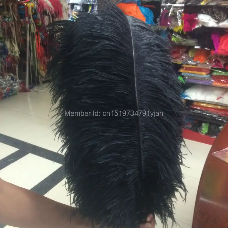 Wholesale Quality 10pcs Perfect Natural Large Feathers Black Ostrich