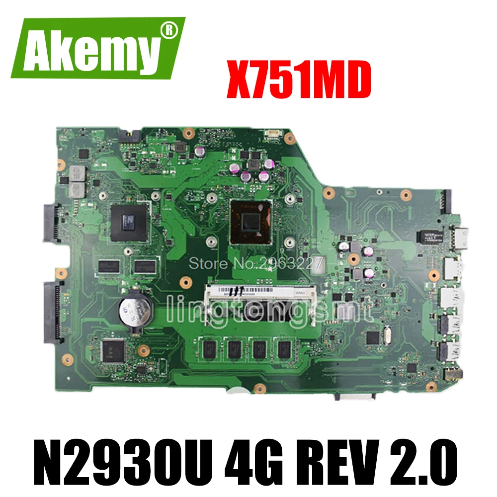 For ASUS X751MD X751M K751M R752M F751M Motherboard Quad core N3530 Mainboard 