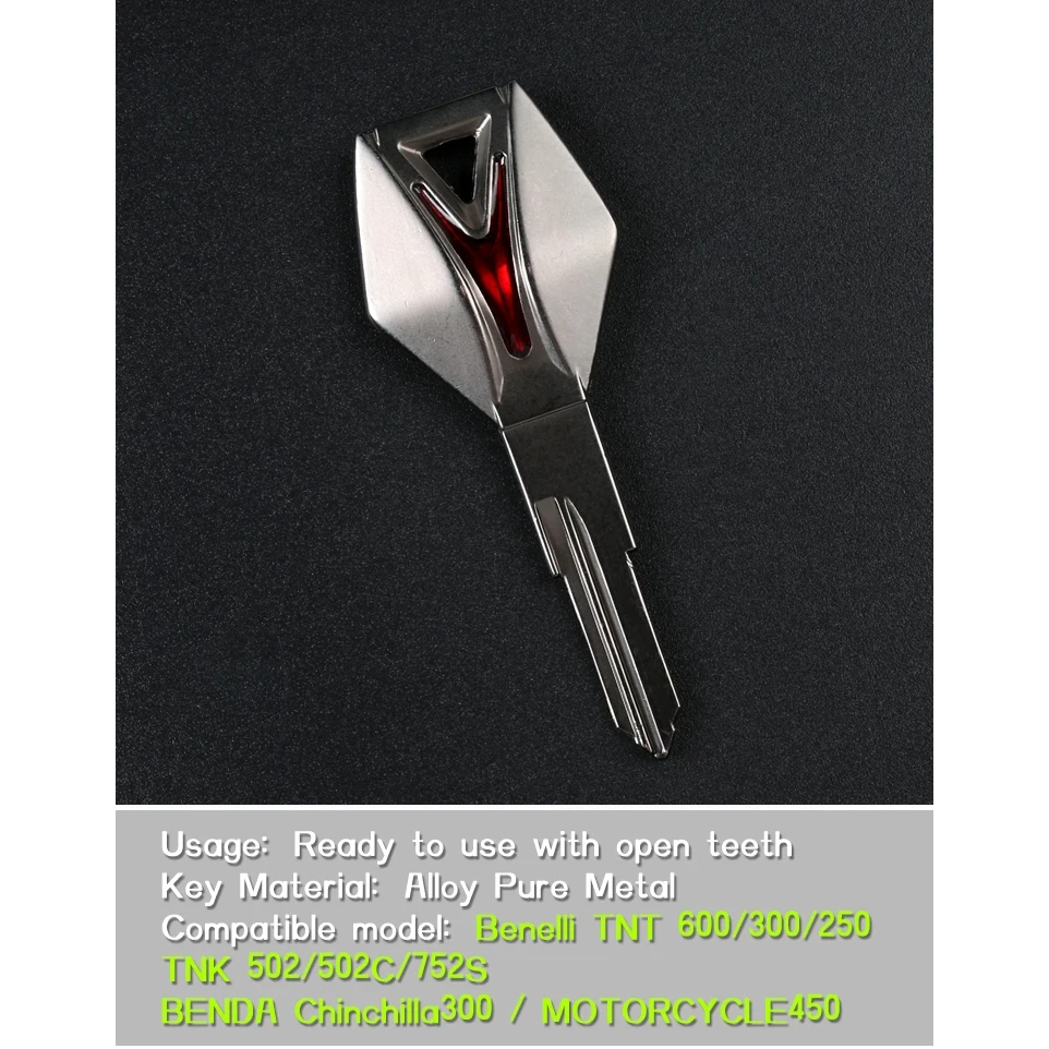 Alloy Key Embryos Blank for Benelli TNT 600 300 250 TNK 502 502C 752S Benda Chinchilla 300 Motorcycle 450(all-in-one-shaped)