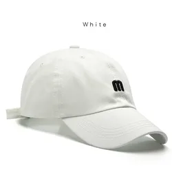 Unisex 100% Cotton Embroidered Snapback Baseball Cap (White)