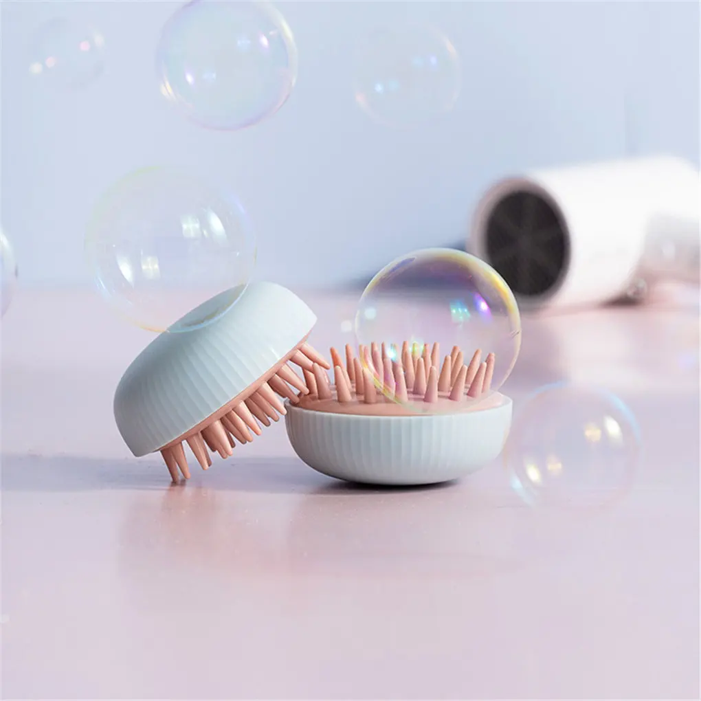 Silicone Shampoo Brush Hair Scalp Massager Portable Shower Scrubbing Brush for Exfoliating