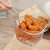 Square Fry Basket Stainless Steel Mesh Colander French Fries Chips Holder with Handle Kitchen Handheld Fry Cooking Accessories 3