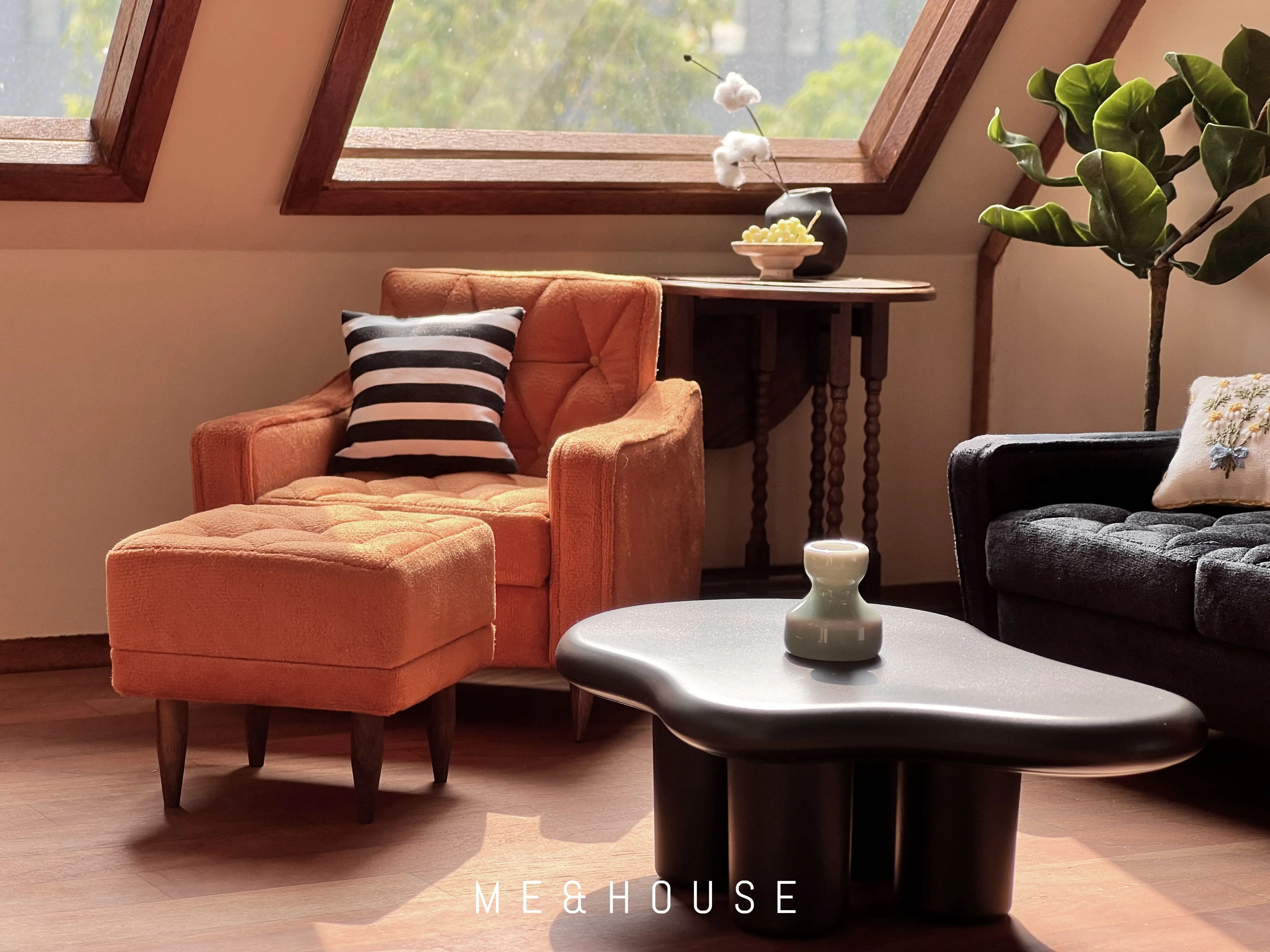 1/6 bjd ob11 miniature dollhouse furniture Mini model Living room furniture kitchen  double sofa 5