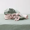 100% Linen Mattress Covers with Elastic Band Solid Color 1pc Fitted Sheet Soft Comfort Mattress Protector Queen King Size Bed 3