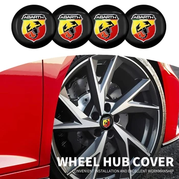 4 Pezzi 56mm Emblemi Auto Coprimozzo Cerchi Accessori Adesivi per Abarth Alfa Romeo Honda Jaguar Ford JEEP Acura Mitsubishi