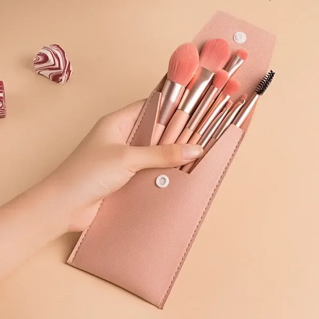 Mini Makeup Brush Set, Professional Beauty Cosmetic Tool, Sombra, Corretivo, Pó solto, Mistura, Bonito, 8Pcs 2