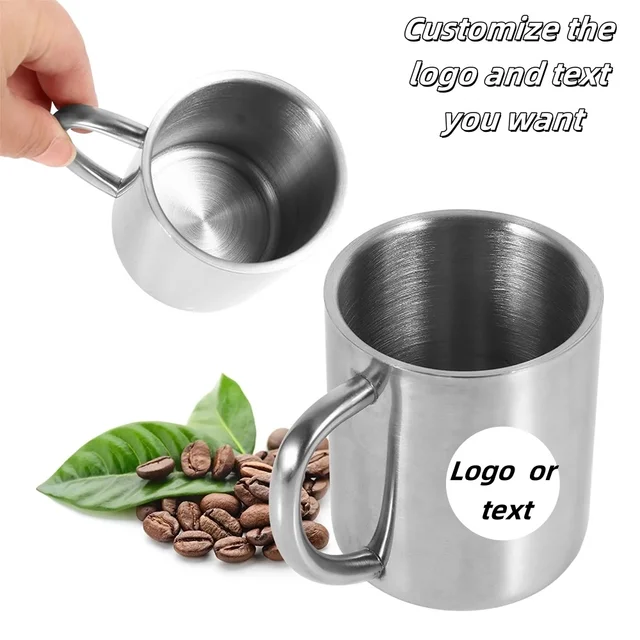 Tazza da acqua in acciaio inossidabile con testo personalizzato personalizzato Isolamento termico Anti scottatura Caffè Tè Tazza da vino Tazza da bere creativa 4