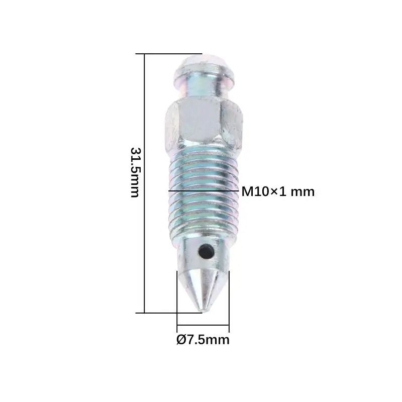 6Pcs 길이 31.5mm M10X1 브레이크 휠 실린더 나사용 블리드 스크류 M10 X 1.0 길이 31.5mm 자동차 부품 액세서리