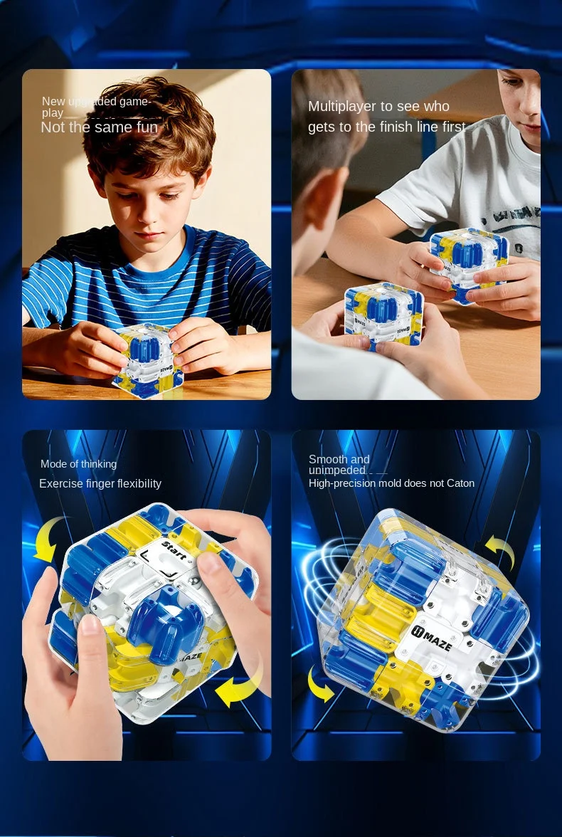 Laberinto 3D, cubo mágico, rompecabezas de juguete, laberinto, bola rodante, cubo mágico, liberación de estrés, autismo, ansiedad, alivio para niños y adultos, juguetes antiestrés