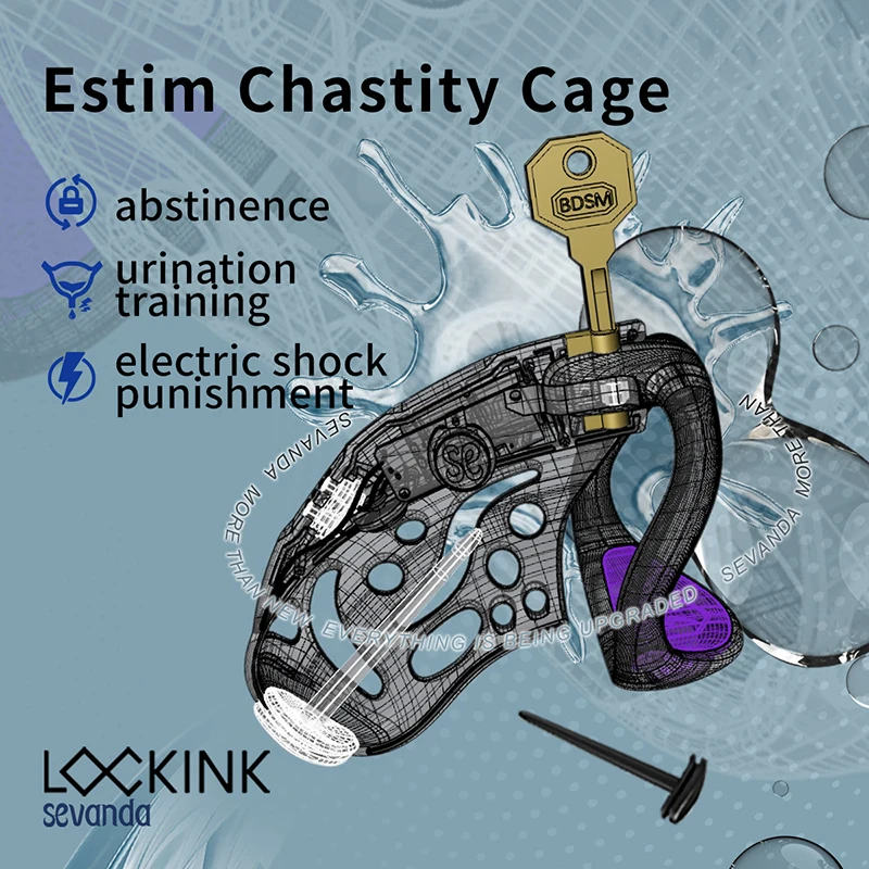2.0 Intelligence Chastity Cage Men SM Conditioning Abstinence Plastic Penis Lock with Urethral Blockage Remote Control
