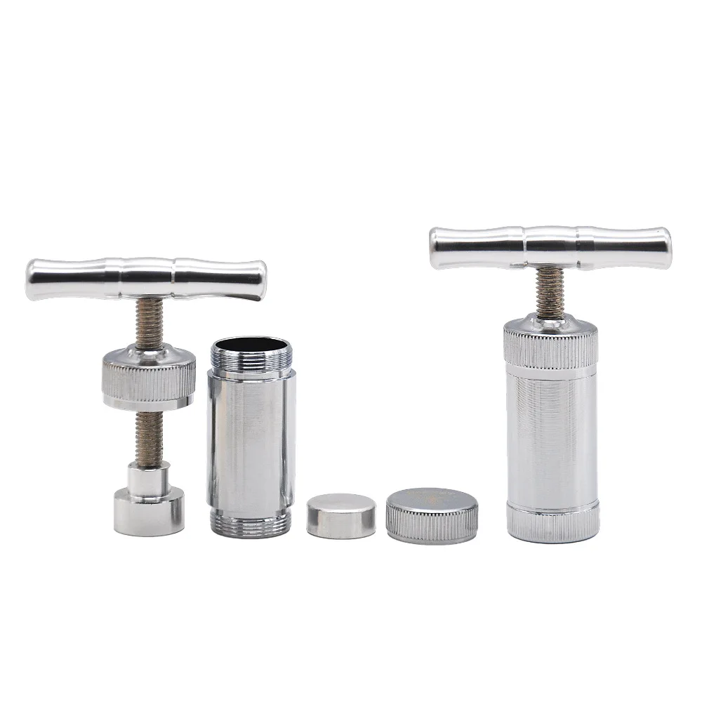 Durable Alloy Metal Compressor Presser T shaped Mini Tobacco Herb Press Squeezer Press Handle Tool Heavy Duty Durable Anodized 2