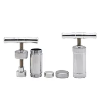 Durable Alloy Metal Compressor Presser T shaped Mini Tobacco Herb Press Squeezer Press Handle Tool Heavy Duty Durable Anodized 2