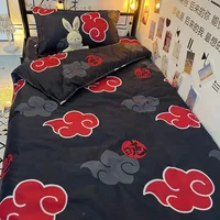 Naruto Akatsuki Anime 3 pièces ensemble de literie housse de couette housse de couette Polyester une housse de couette et une paire de taies d'oreiller (sans rembourrage) 5