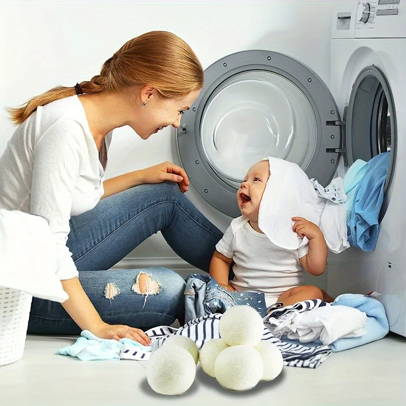 3pcs Laundry Ball Premium Reusable Wool Drying Balls Laundry Essentials for Soft Clothes Anti-Static Washing Machine Accessories