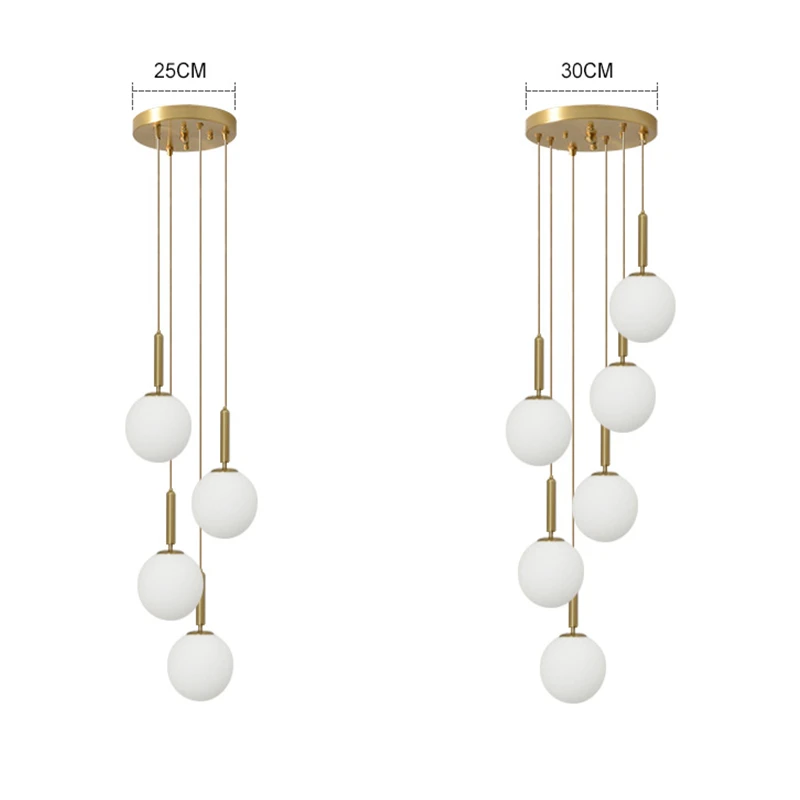 Pendant Lights Chandelier Lighting Pendant Lamp Ceiling Light Modern LED Glass Pendant Light Brass Black Milk Ball Chandeliers Lighting For Bedroom Dining Stairs Ceiling Hanging Lamp Lustres