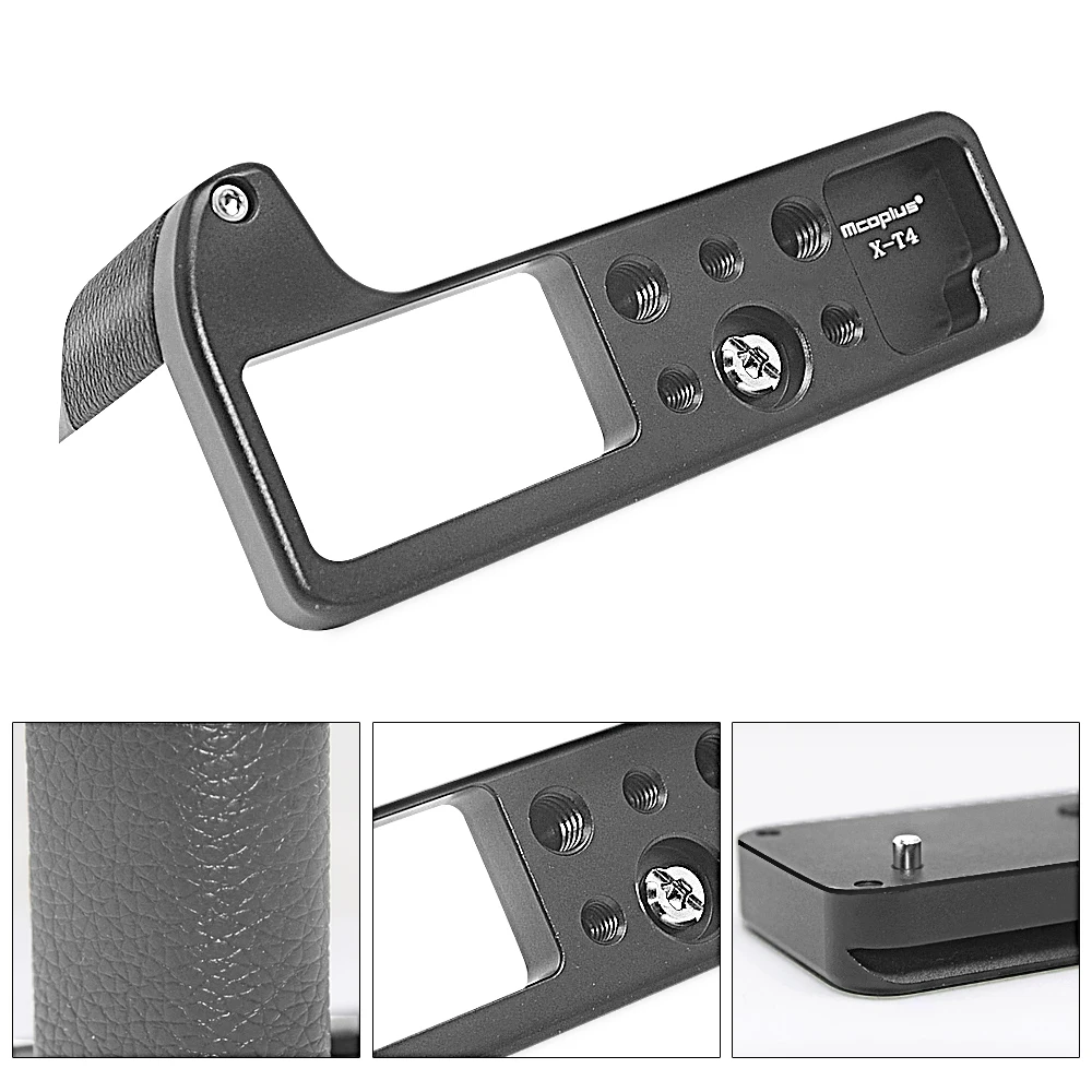Mcoplus MCO-XT4 Metal Hand Grip L Bracket Quick Release Plate for Fujifilm X-T4 Camera with 1/4&rdquo;-20 Tripod Mount /Arca Swiss Pla