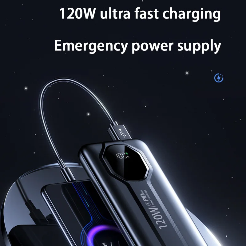 Xiaomi 100000mAh 120W Power Bank Super Fast Charging Battery High Capacity Digital Display Power Bank For iPhone Samsung Huawei 3