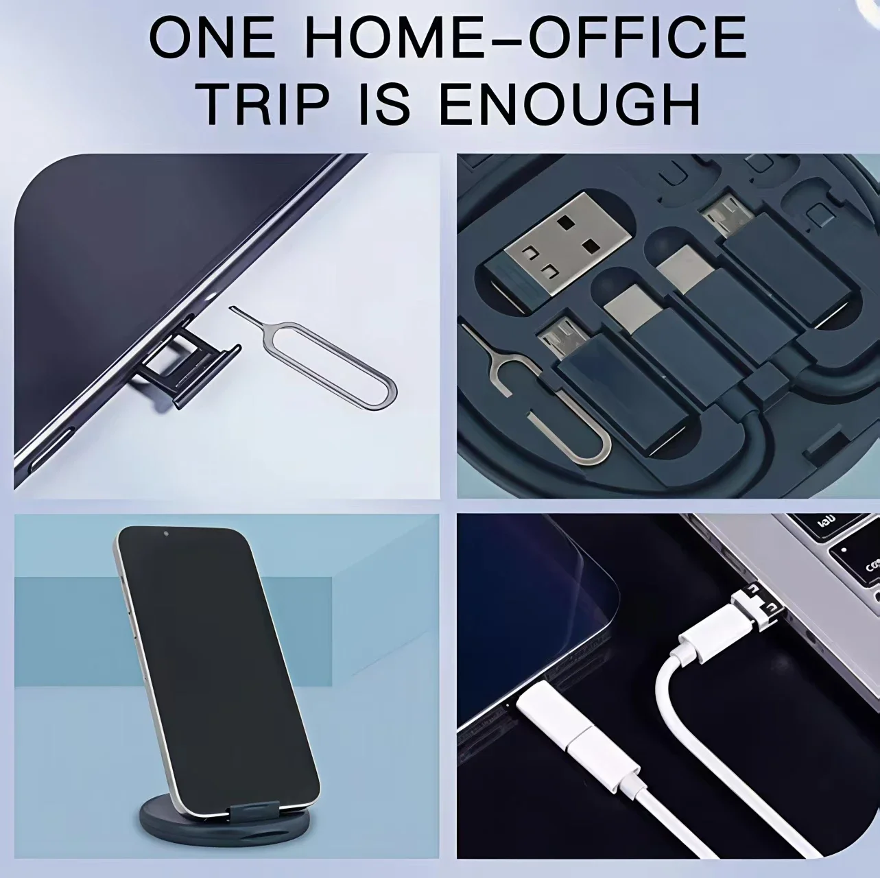 Universal Fast Charging Adapter & Cable Kit with Multiple Connectors
