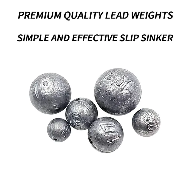 Weighted Pellets Bullet Weights Slip Sinkers, 1/4 Ounce, 100 Each