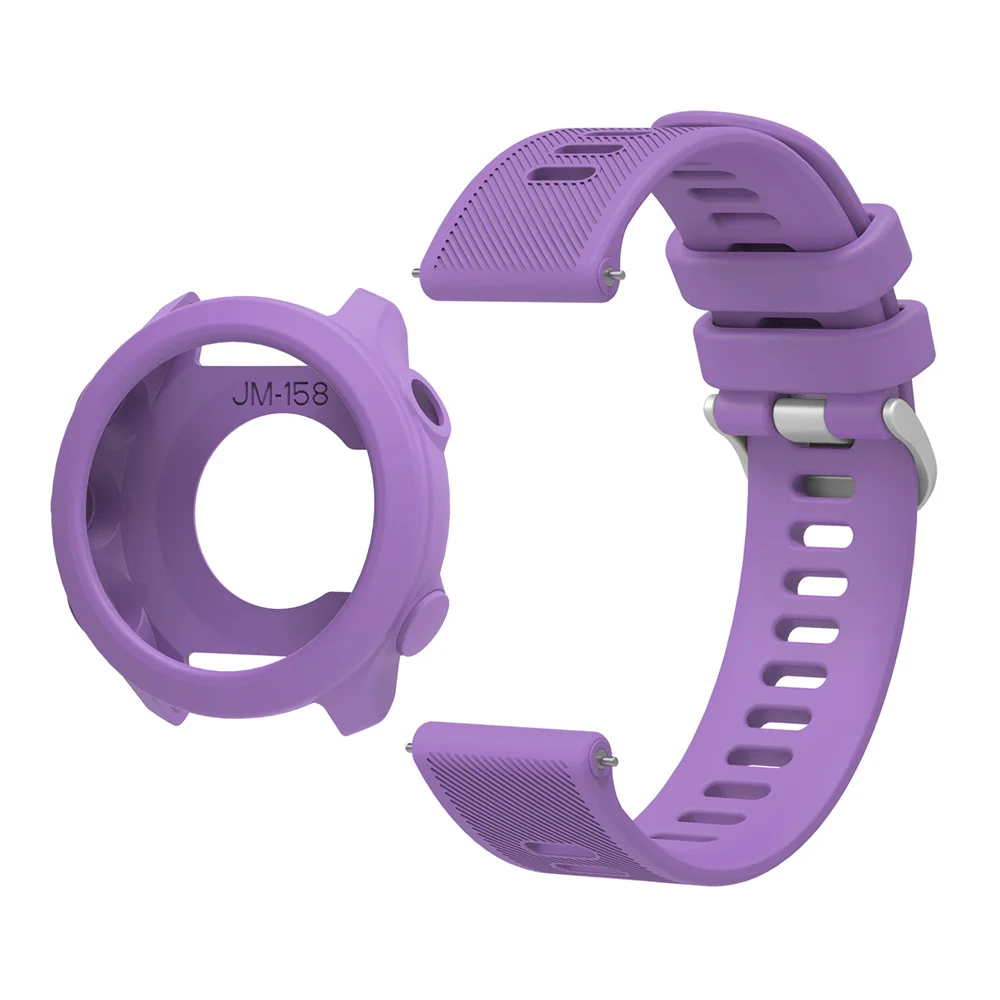 High-Quality Durable Silicone Watchband with Silvery Buckle and Protective Case